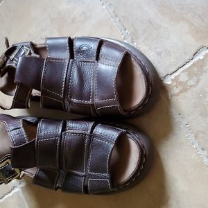 Doc Marten leather sandals, dark brown, size 13